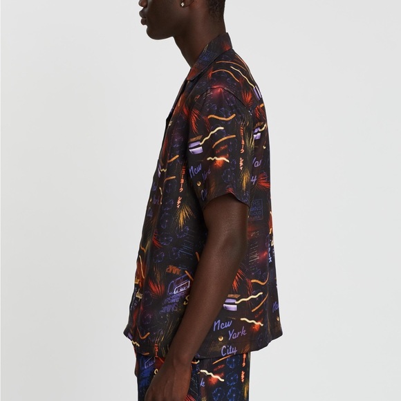 Saturdays NYC Canty Midnight Paradise Short Sleeve Shirt - Picture 2 of 10